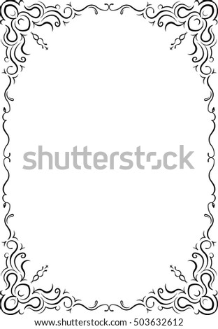 Vintage black frame with empty place for your text or other design, vector illustration greeting card.