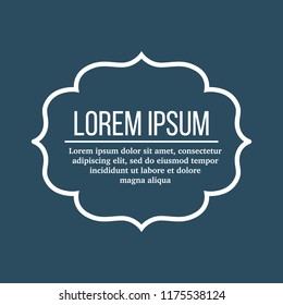Vintage black frame empty . Retro premium quality label with text. Vector illustration