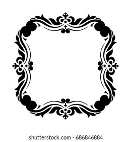 Vintage black frame. Vector illustration isolated on white background