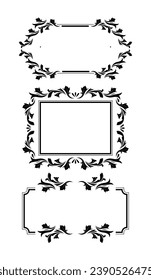 Vintage black frames set collection