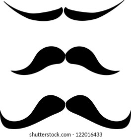 Vintage black isolated mustache vector