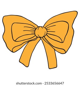 Vintage Black and Orange Ribbon. Flat simple color icon