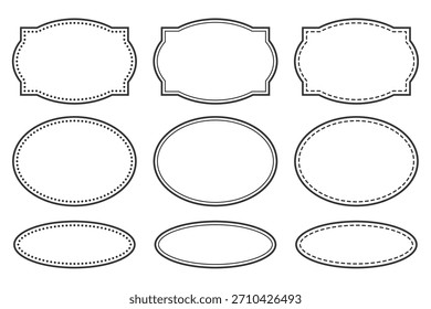Vintage Black Outline Label Frames Collection