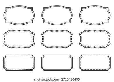 Vintage Black Outline Label Frames Collection
