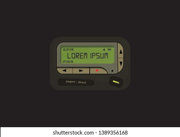 Vintage Black Pager Vector Design