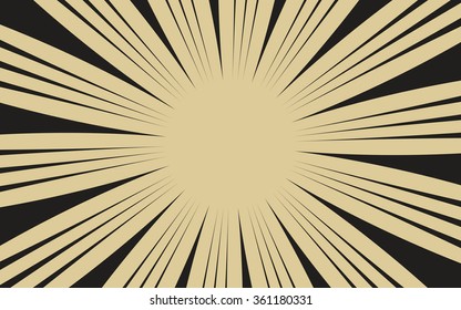 Vintage black radial lines background Rectangle fight stamp for card Retro graphic vector texture