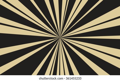 Vintage black radial lines background Rectangle fight stamp for card Retro graphic vector texture