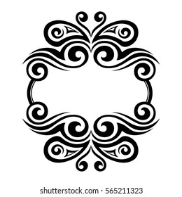 Vintage black round frame for invitations, greeting cards and postcards. Vector illustration