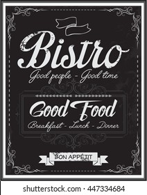 Vintage black school board bistro menu