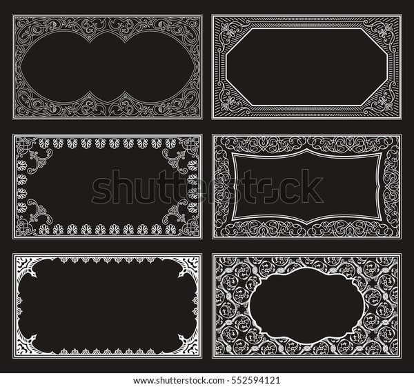 Vintage Black Set Retro Cards Template Stock Vector (Royalty Free ...