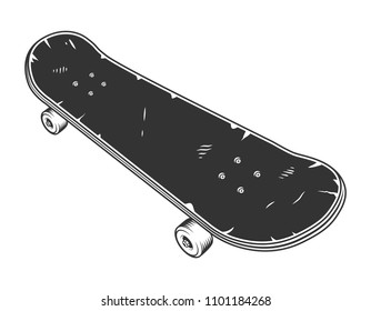 Vintage black sport skate board concept isolated vector illustration