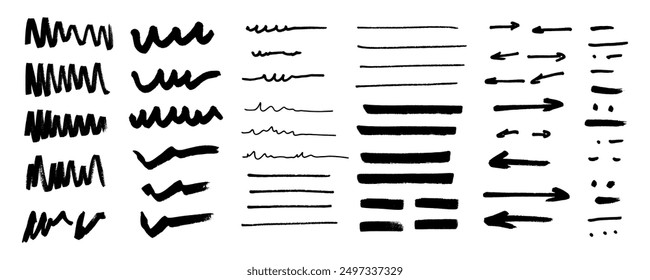 Vintage black and white art featuring doodle elements hand drawn circles oval shapes vector symbols marker strokes and scratch sketches creative design sets.