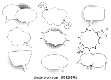 Vintage black white bubble speech. great design for any purposes. Talk bubble. Communication icon symbol. Stock image.