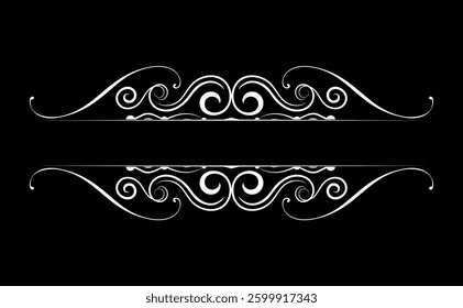 Vintage black and white element. Graphic vector design. Damask graphic ornament
