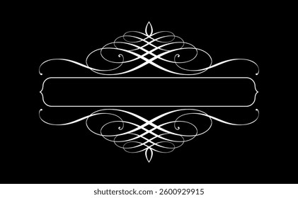 Vintage black and white element. Graphic vector design. Damask graphic ornament
