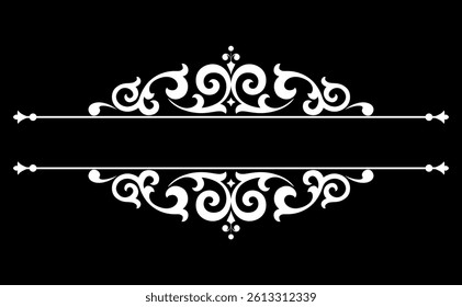 Vintage black and white element. Graphic vector design. Damask graphic ornament