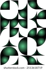 Fondo de patrón geométrico blanco y negro de Antiguas con líneas abstractas de círculos triángulos y cuadrados Diseño elegante inspirado en Bauhaus con Elementos op art