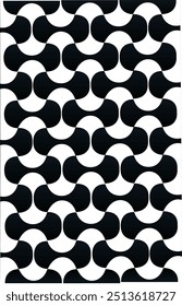 Vintage black and white geometric pattern background featuring abstract lines of circles triangles and squares Stylish Bauhaus inspired design with op art elements