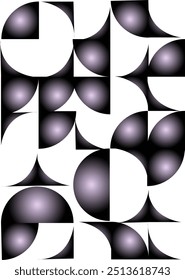 Vintage preto e branco padrão geométrico fundo com linhas abstratas de círculos triângulos e quadrados Elegante Bauhaus inspirado design com elementos de arte superior
