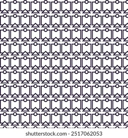 Fondo de patrón geométrico blanco y negro de Antiguas con líneas abstractas de círculos triángulos y cuadrados Diseño elegante inspirado en Bauhaus con Elementos op art