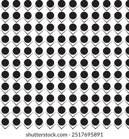 Vintage black and white geometric pattern background featuring abstract lines of circles triangles and squares Stylish Bauhaus inspired design with op art elements