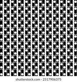 Vintage black and white geometric pattern background featuring abstract lines of circles triangles and squares Stylish Bauhaus inspired design with op art elements