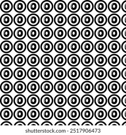 Vintage black and white geometric pattern background featuring abstract lines of circles triangles and squares Stylish Bauhaus inspired design with op art elements