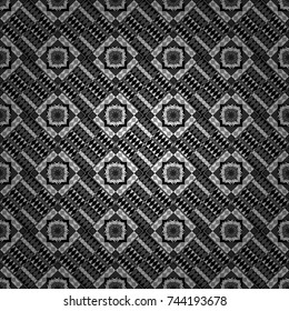 Vintage black, white and gray backgrounds with geometric and simple floral elements. Vector illustration. Retro seamless wallpaper pattern.