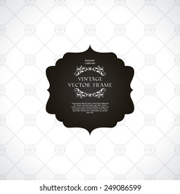 Vintage Black And White Ornamental Background With Pattern And Decorative Frame