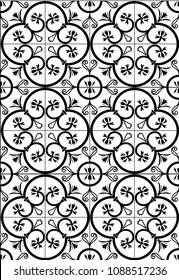 vintage black and white tiles template background design vector/illustration