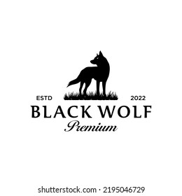 Vintage Black Wolf Premium Logo Design