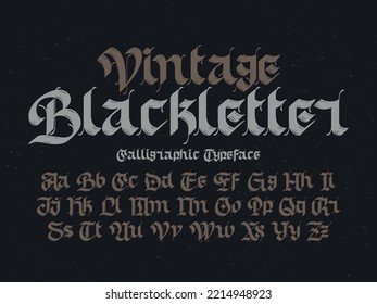 Vintage Blackletter Vector Font Set