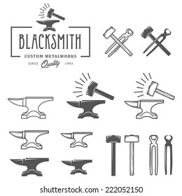 Vintage blacksmith labels and design elements