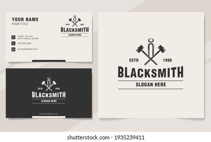 Vintage Blacksmith Logo Vorlage Monogramm Stil