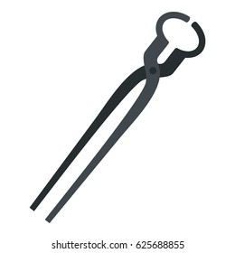 Vintage blacksmith pincers icon flat isolated on white background vector illustration