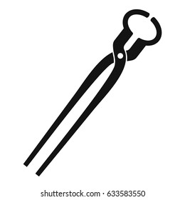Vintage blacksmith pincers icon in simple style isolated vector illustration