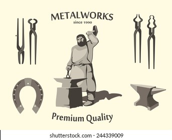 Vintage Blacksmith Set