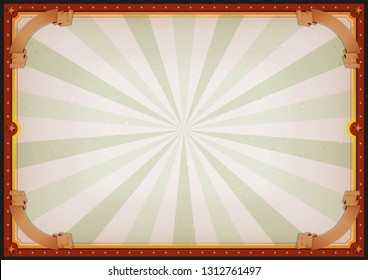 Vintage Blank Circus Poster Sign/
Illustration of retro and vintage circus poster background, with empty space and grunge texture for arts festival events and entertainment background