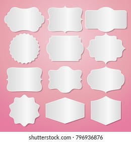 Vintage blank empty frame set collections, badges, vector illustration