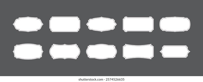Vintage blank frame labels collection. Simple decorative border design. Vector illustration