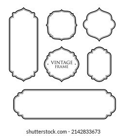 Vintage blank frame vector illustration set. Suitable design element of vintage label, food menu, invitation card decoration, and retro banner template.