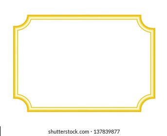 Vintage blank gold frame isolated on white background vector
