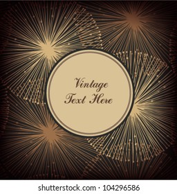 Vintage blank with golden radial elements. Background for patterns, cards, textile, gifts, invitations