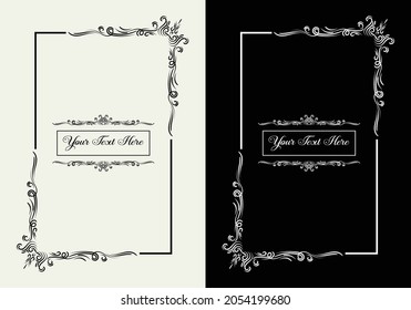 Vintage blank invitation greeting cards with place for text 