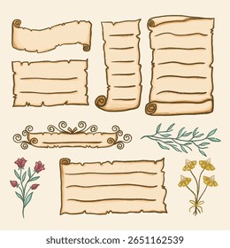 Vintage Blank Paper With Flowers Decor For Daily Planner
