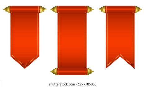 Vintage blank paper scroll vector design illustration isolated on white background