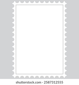 Vintage blank postage stamps isolated on white background. Collection perforated paper mark. Flat design. Vector illustration.  postage stamp border set vectors, blank postage stamp in flat design