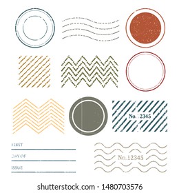 A vintage Blank postal stamps set.illustration vector