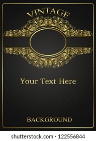 vintage blank template with golden elements