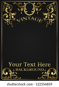 vintage blank template with golden elements